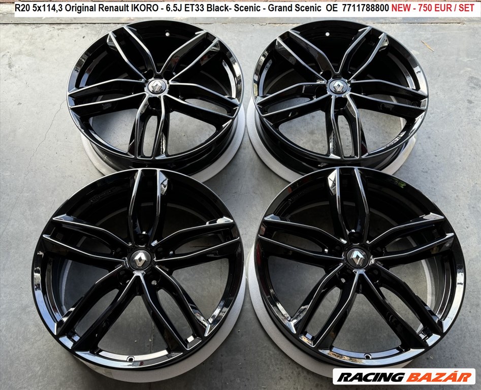 R20 5x114,3 Original Renault IKORO - 6.5J ET33 Black- Scenic - Grand Scenic  OE  1. kép