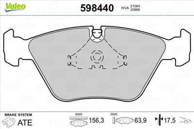 Fékbetét készlet VALEO 598440 for JAGUAR