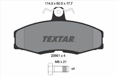 Fékbetét készlet TEXTAR 2086105 for FORD, SEAT, SKODA, VW, …