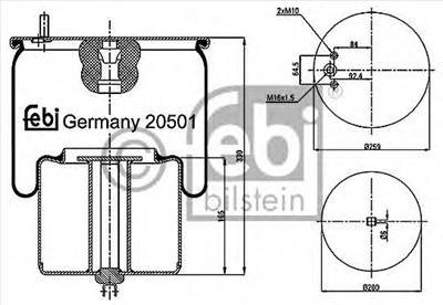 FEBI BILSTEIN 20501 - Légrugó rugótömb VOLVO