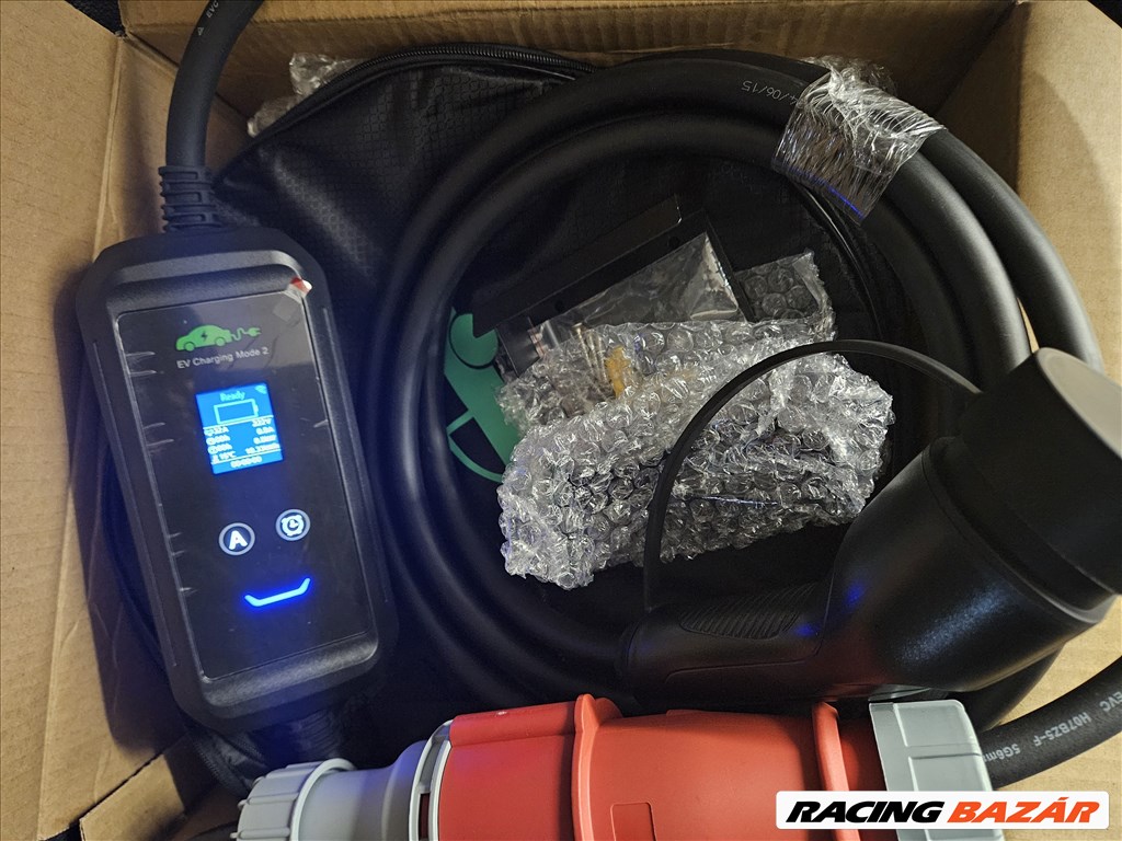 Eladó új 5m Wi-Fi EV töltő Type 2 3 fázis (22KW) 8-32A elektromos járműhöz +táska és fali konzol   1. kép