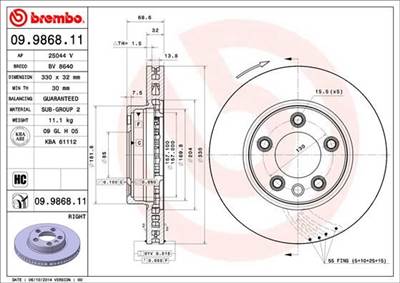 féktárcsa BREMBO 09.9868.11