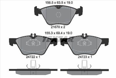 Fékbetét készlet TEXTAR 2472201 for MERCEDES-BENZ