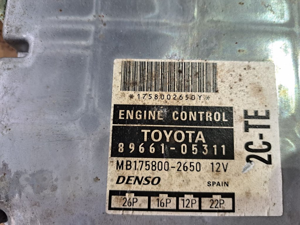 TOYOTA AVENSIS _T22_ Motorvezérlő (36192) TOYOTA/89661-05311, 2C-TE 3. kép