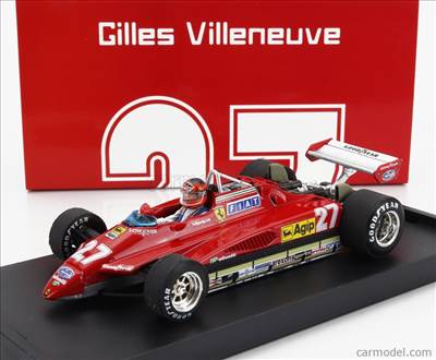 FERRARI F1 126C2 N 27 2nd SAN MARINO IMOLA GP 1982 GILLES VILLENEUVE - WITH DRIVER FIGURE RED