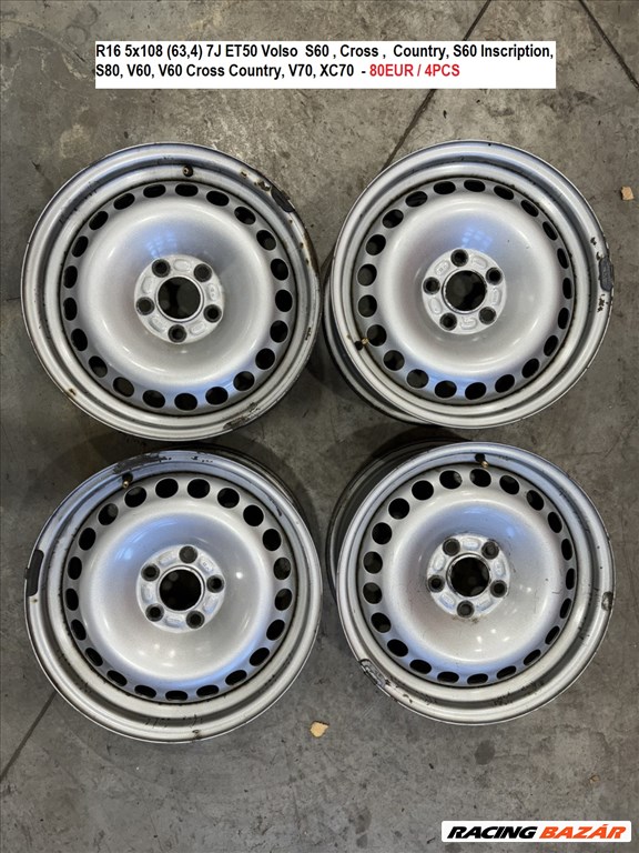 R16 5x108 (63,4) 7J ET50 Volso  S60 , Cross ,  Country, S60 Inscription, S80, V60, V60  1. kép