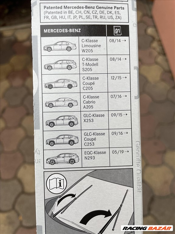 Mercedes C-osztály, Mercedes GLC-osztály, Mercedes EQC ablaktörlő ablaktörlő lapát  a2058204503 1. kép