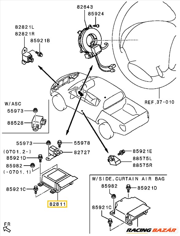 AKCIÓ! - Bontott Mitsubishi L200 Légzsák Vezérlő Elektronika - Modul KB4T 2.5DID 2009-2015 8635a231 2. kép