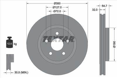 féktárcsa TEXTAR 92272205 for JEEP