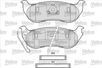 fékbetétkészlet, tárcsafék VALEO 601683 for JEEP