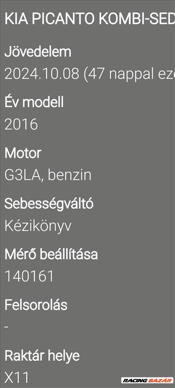 Kia Picanto (TA) 1.0 Motor  g3la10 4. kép