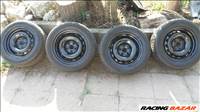  16" VW használt lemezfelni, rajta 225/55 használt Continental téli gumi  