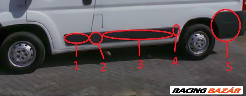 Fiat Ducato Peugeot Boxer Citroën Jumper 2006- L1 H1 jobb bal MŰANYAG oldal DÍSZLÉC burkolat OLCSÓN! 1. kép