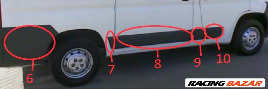 Fiat Ducato Peugeot Boxer Citroën Jumper 2006- L1 H1 jobb bal MŰANYAG oldal DÍSZLÉC burkolat OLCSÓN! 2. kép