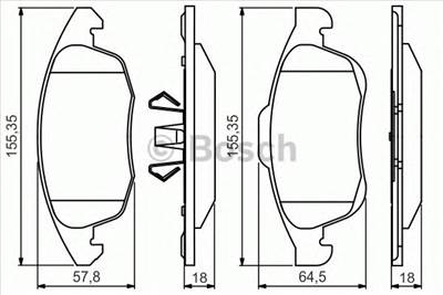 BOSCH 0 986 495 258 - fékbetét CITROËN DS PEUGEOT