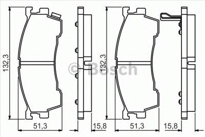 BOSCH 0 986 495 265 - fékbetét EUNOS FORD AUSTRALIA FORD USA MAZDA