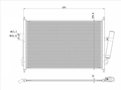 NRF 350490 - klíma kondenzátor ISUZU