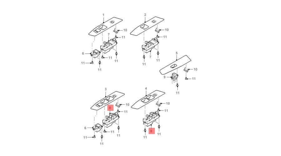 1454441 Ford Ranger Ablakemelő Kapcsoló ES ET MK2 2006-2012 5. kép