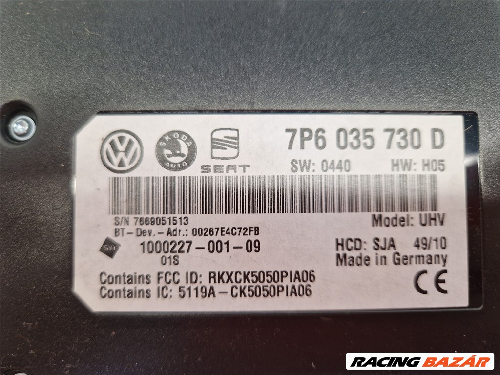 Volkswagen Golf VI Bluetooth elektronika 7p6035730d 2. kép
