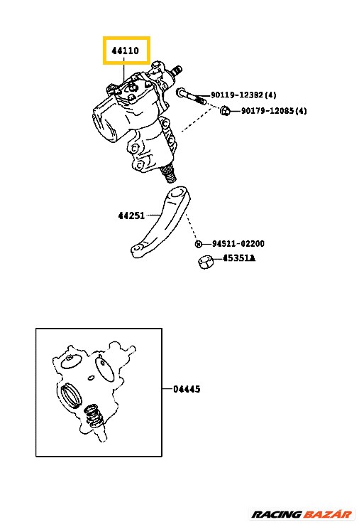 Toyota Land Cruiser Kormánymű FZJ GRJ HZJ VDJ 2007-2023 4411060440 4411060404 5. kép