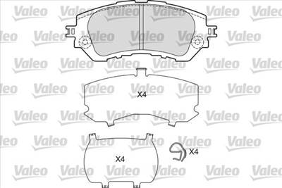 Fékbetét készlet VALEO 601668 for TOYOTA