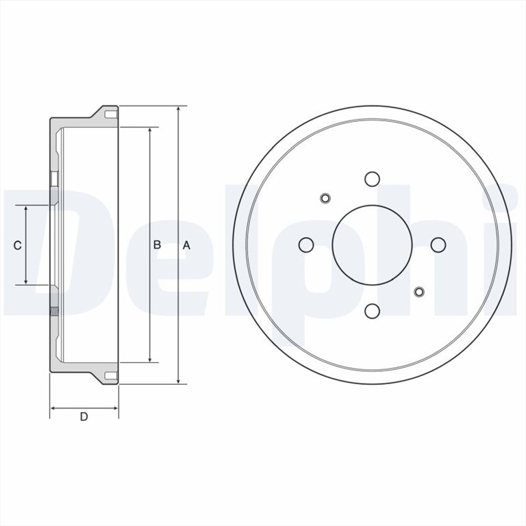 DELPHI BF604 - fékdob MITSUBISHI SMART 1. kép
