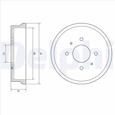DELPHI BF604 - fékdob MITSUBISHI SMART
