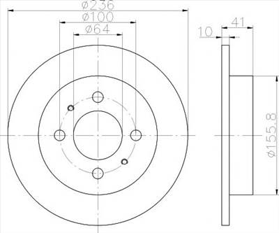 TEXTAR 92128600 - féktárcsa DONGNAN (SOUEAST) MITSUBISHI PROTON