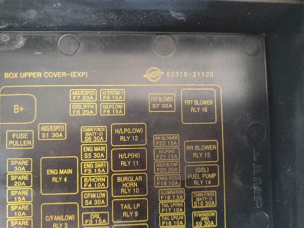 SSANGYONG RODIUS  Biztosítéktábla Motortér (32102) 82310-21120 3. kép