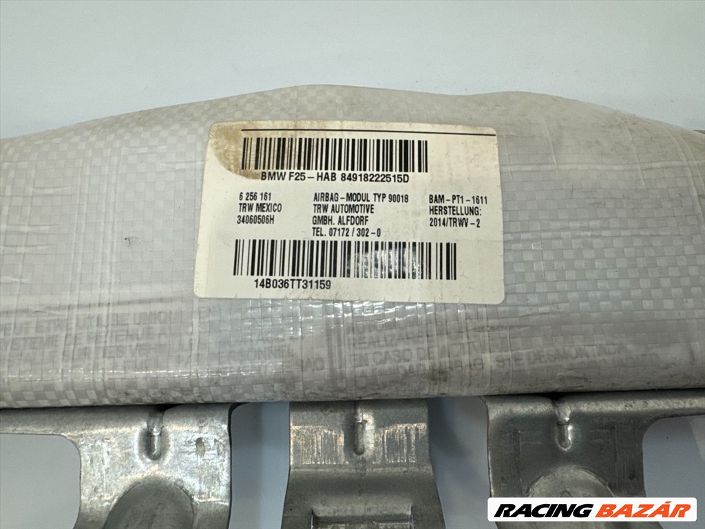 BMW F25 X3 bal oldali függönylégzsák  72129182225 84918222515d 4. kép
