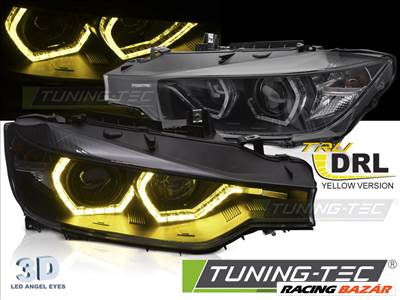 BMW F30/F31 11-15 Sárga Angel Eyes LED DRL Fekete 