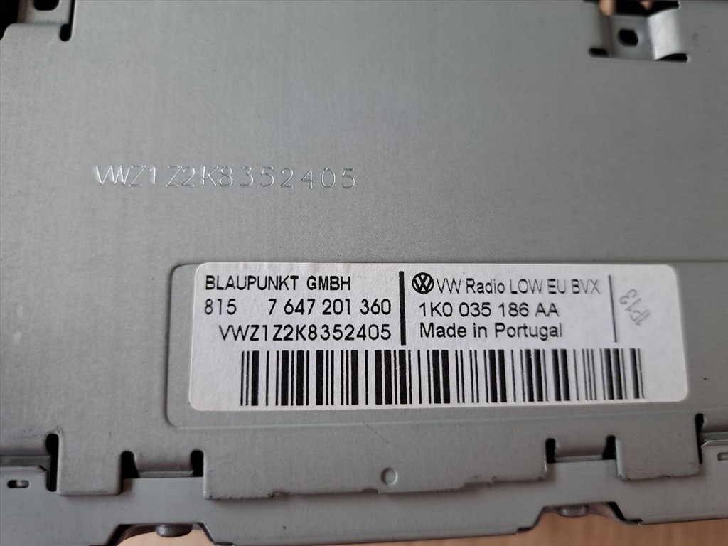 VW GOLF VI 5K1 Rádió / CD (37087) BLAUPUNKT/815 7 647 201 360, 1K0 035 186 AA 5. kép