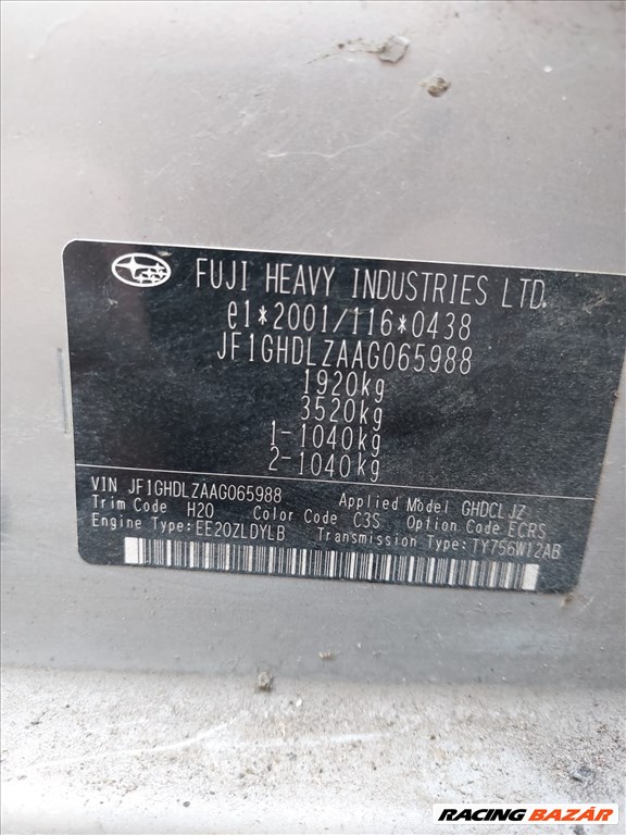 Subaru Impreza III bontott alkatrészei 9. kép
