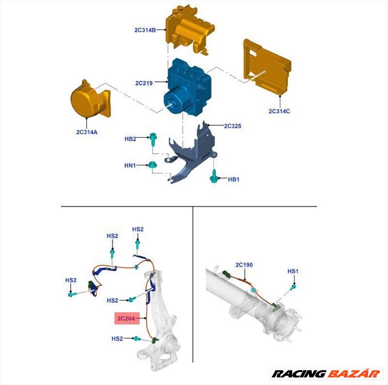 Ford Ranger ABS Jeladó Jobb Első MK3 2.2 TDCi 3.2 TDCi 2011-2019 1723523 ab312c204bc 4. kép