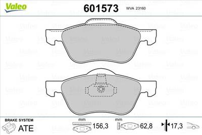 Fékbetét készlet VALEO 601573 for NISSAN