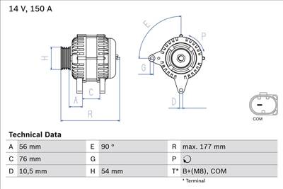 generátor BOSCH 0 986 080 580 for BMW