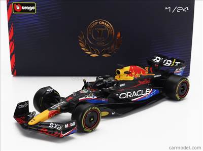 RED BULL F1 RB19 TEAM ORACLE RED BULL RACING N 1 WORLD CHAMPION WINNER AUSTIN USA GP 2023 MAX VERSTAPPEN - WITH PILOT AND SHOWCASE MATT BLUE