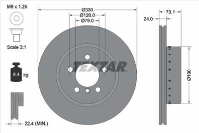 féktárcsa TEXTAR 92269725 for BMW