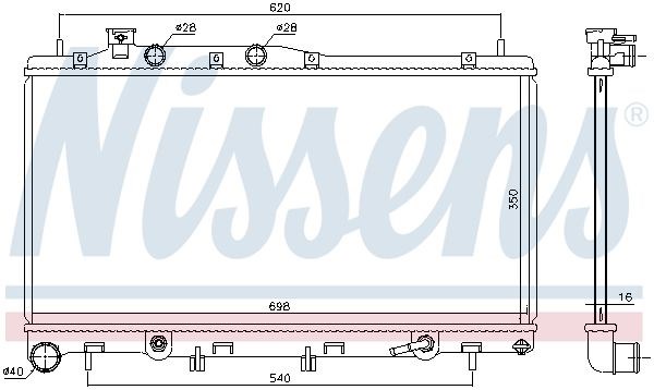 hűtő, motorhűtés NISSENS 67739 for SUBARU 5. kép