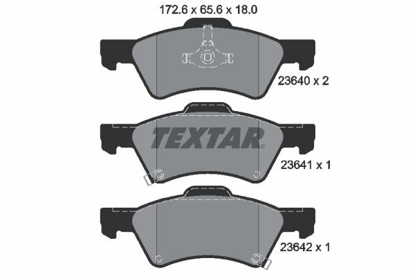 fékbetétkészlet, tárcsafék TEXTAR 2364001 for CHRYSLER, DODGE, JEEP 1. kép