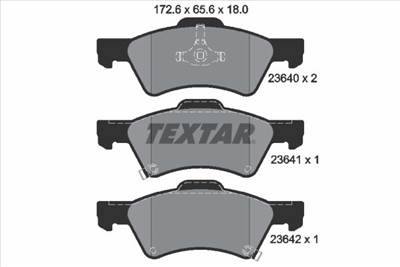 fékbetétkészlet, tárcsafék TEXTAR 2364001 for CHRYSLER, DODGE, JEEP