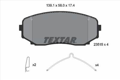 Fékbetét készlet TEXTAR 2351503 for MAZDA, FORD, MITSUBISHI, LINCOLN