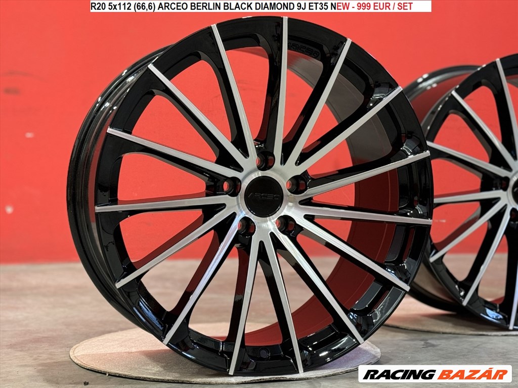 R20 5x112 (66,6) ARCEO BERLIN BLACK DIAMOND 9J ET35 új alufelnik felnik 1. kép