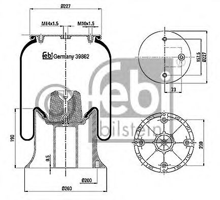 FEBI BILSTEIN 39862 - Légrugó rugótömb SCANIA 1. kép
