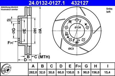 féktárcsa ATE 24.0132-0127.1 for PORSCHE