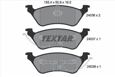 Fékbetét készlet TEXTAR 2403601 for CHRYSLER, JEEP