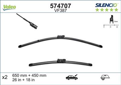 törlőlapát VALEO 574707 for SKODA, AUDI, SEAT, VW, …