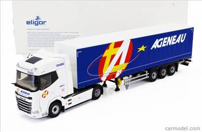 DAF XG TRUCK TELONATO AGENEAU TRANSPORTS 2021 WHITE BLUE