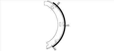 fékpofakészlet, rögzítőfék TEXTAR 91057100 for CHRYSLER, MERCEDES-BENZ