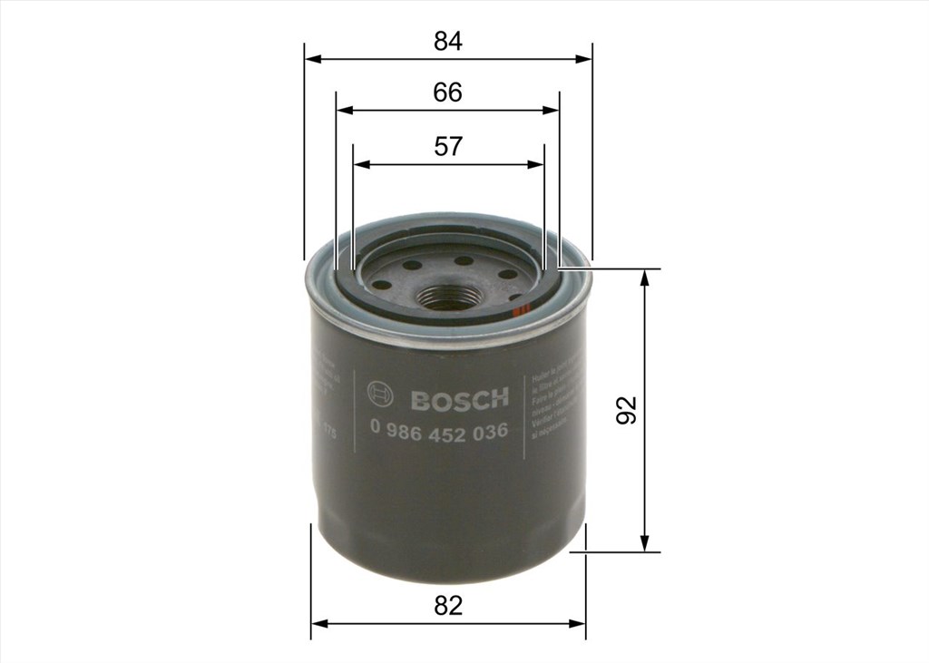 olajszűrő BOSCH 0 986 452 036 for FORD, CHRYSLER, ISUZU, MAZDA, … 5. kép